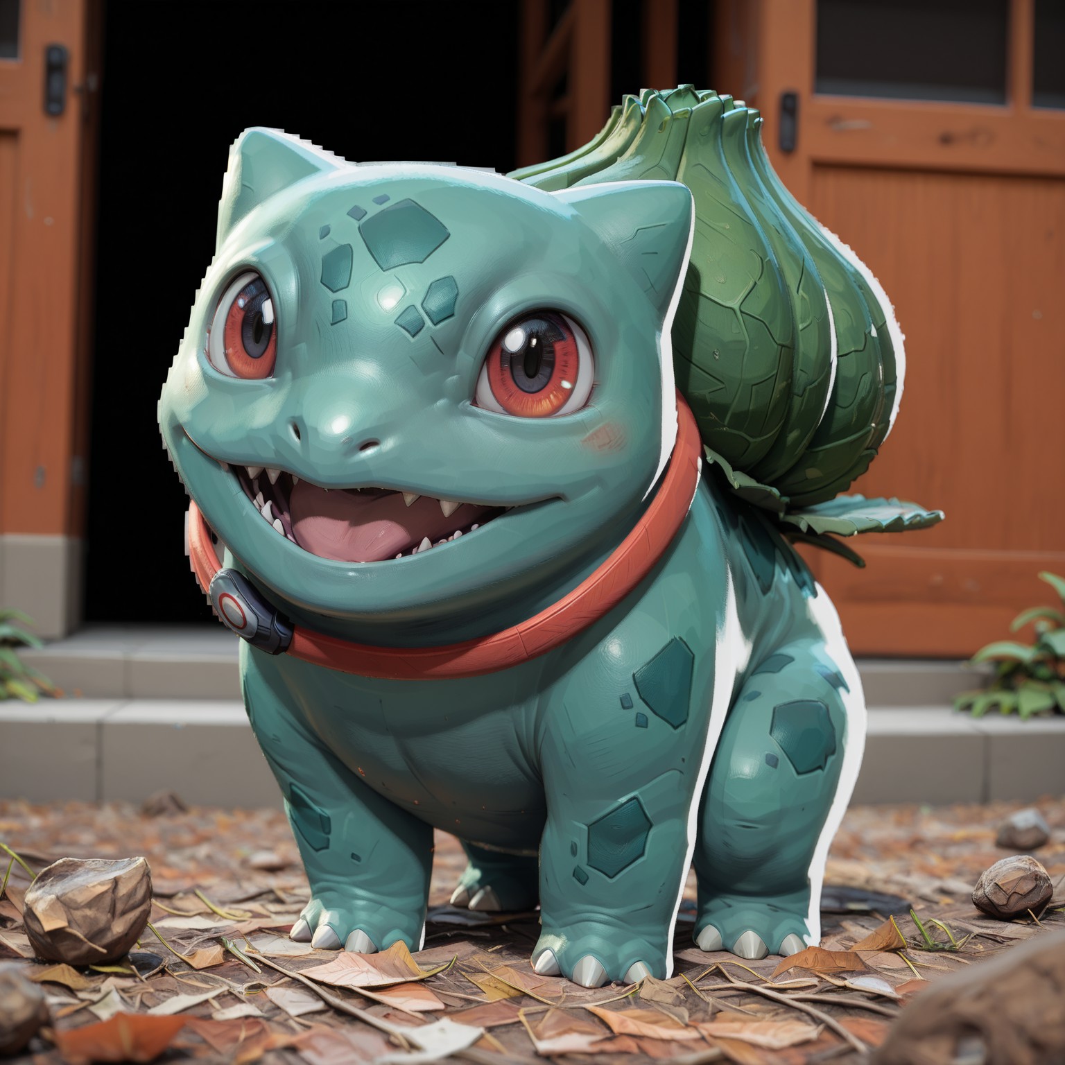 masterpiece, best quality, high quality, absurdres, very aesthetic, 8k, depth of field, subject focus, face_focus, detailed eyes, solo, full body, bulbasaur, pokemon, pokemon \(creature\), pokemon \(species\),