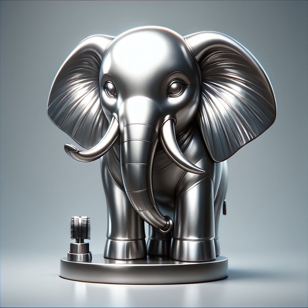 score_9, score_8_up, score_7_up, elephant shaped steel, made of steel, brushed steel, brushed, matt,