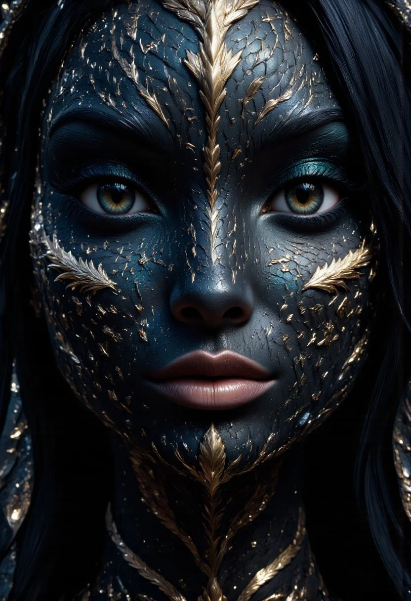 Shadowrun Math Projection - A close-up of a person's face (Jessica Szohr) with set logical ambient background, DayGlo black gold holographic equations projected Crisis Point their skin. The background is Ghost and [Egyptian|Folk], with the equations appearing Cinestill and ever-changing, creating a World of Warcraft and perfect symmetry mood
detailmaximizer, midjourneyv6.1,