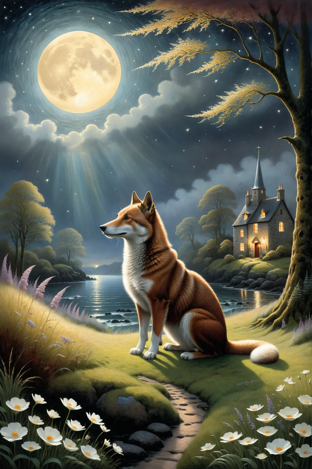 by Thomas Kinkade and Catherine Hyde <lora:more_art:0.30> <lora:midjourney:-0.15> <lora:RMSDXL_Enhance:0.50> <lora:RMSDXL_Creative:0.50> <lora:RMSDXL_Photo:0.50> <lora:RMSDXL_Darkness_Cinema:0.50> <lora:clothing_slider:2.00> <lora:great_lighting:1.50> <lora:aesthetic:1.50> <lora:photorealistic_portrait:1.50> <lora:extremely_detailed:1.50> <lora:dpo:0.25>