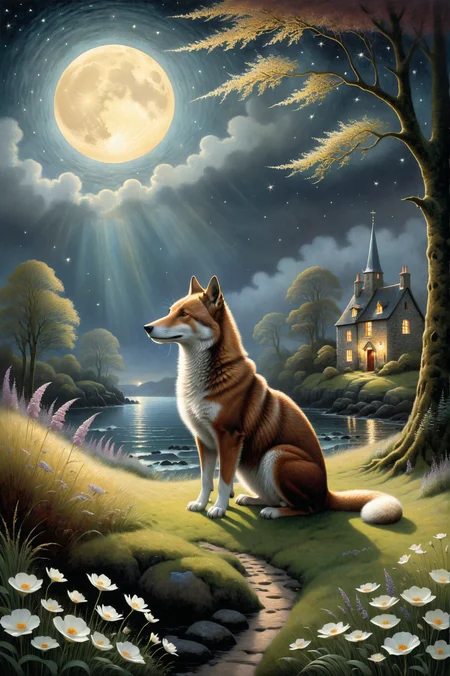 by  Thomas Kinkade  and  Catherine Hyde   <lora:more_art:0.30> <lora:midjourney:-0.15> <lora:RMSDXL_Enhance:0.50> <lora:RMSDXL_Creative:0.50> <lora:RMSDXL_Photo:0.50> <lora:RMSDXL_Darkness_Cinema:0.50> <lora:clothing_slider:2.00> <lora:great_lighting:1.50> <lora:aesthetic:1.50> <lora:photorealistic_portrait:1.50> <lora:extremely_detailed:1.50> <lora:dpo:0.25>