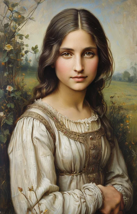 masterpiece,best quality,<lora:tbh136-sdxl:0.85>,portrait of Mona Lisa,illustration,style of Helen Allingham,