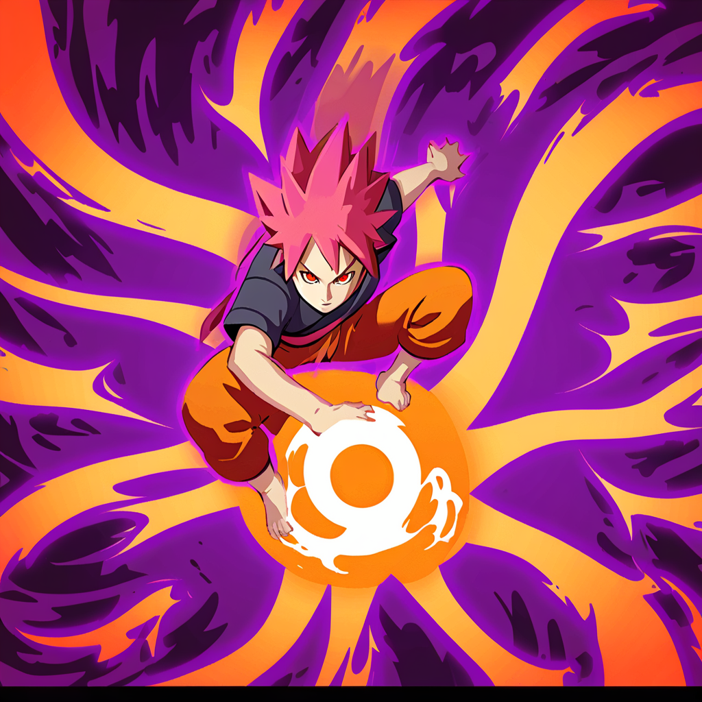 uzumaki naruto, kage bunshin no jutsu, shadow clones <lora:slay1-000010:1.2> slaythespire, cardart, flat colors