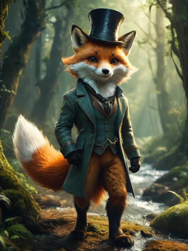 can-i-get (an anthropomorphic fox with tail:1.1), (dressed like a gentleman adventurer:1.1), masterpiece photo, hyper detailed, hyperrealism, intricate details, <lora:add-detail-xl:1> misc, <lora:xl_more_art-full_v1:0.85>, (forest background:1.4), <lora:EnvyInkSwirlXL01:0.4> swirling ink, 3D render, ((hyper realism)), sharp focus, cinematic lighting, photo realistic, hyper realistic. 4k, natural, global illumination, caustics, ratytracing, Unreal Engine, highly detailed, trending on Artstation, RAW candid cinema, woman, studio, 16mm, ((color graded portra 400 film)) ((remarkable color)), (ultra realistic), textured skin, remarkable detailed pupils, ((realistic dull skin noise)), ((visible skin detail)), ((skin fuzz)), (dry skin) shot with cinematic camera