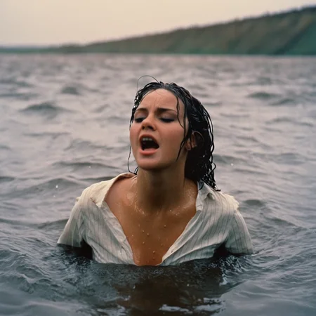 cinematic film still of <lora:perfection style:0.5> <lora:detailed:0.5> perfection detailed
<lora:Clockwork Orange film style:0.9>
Alex In a futuristic dystopian Britain a wet man in a shirt is in the water,1girl,solo,open mouth,brown hair,shirt,long sleeves,closed eyes,white shirt,striped,collared shirt,water,border,partially submerged,striped shirt,waves,screaming , cinematic, film, kodak, Clockwork Orange film style, shallow depth of field, vignette, highly detailed, high budget, bokeh, cinemascope, moody, epic, gorgeous, film grain, grainy