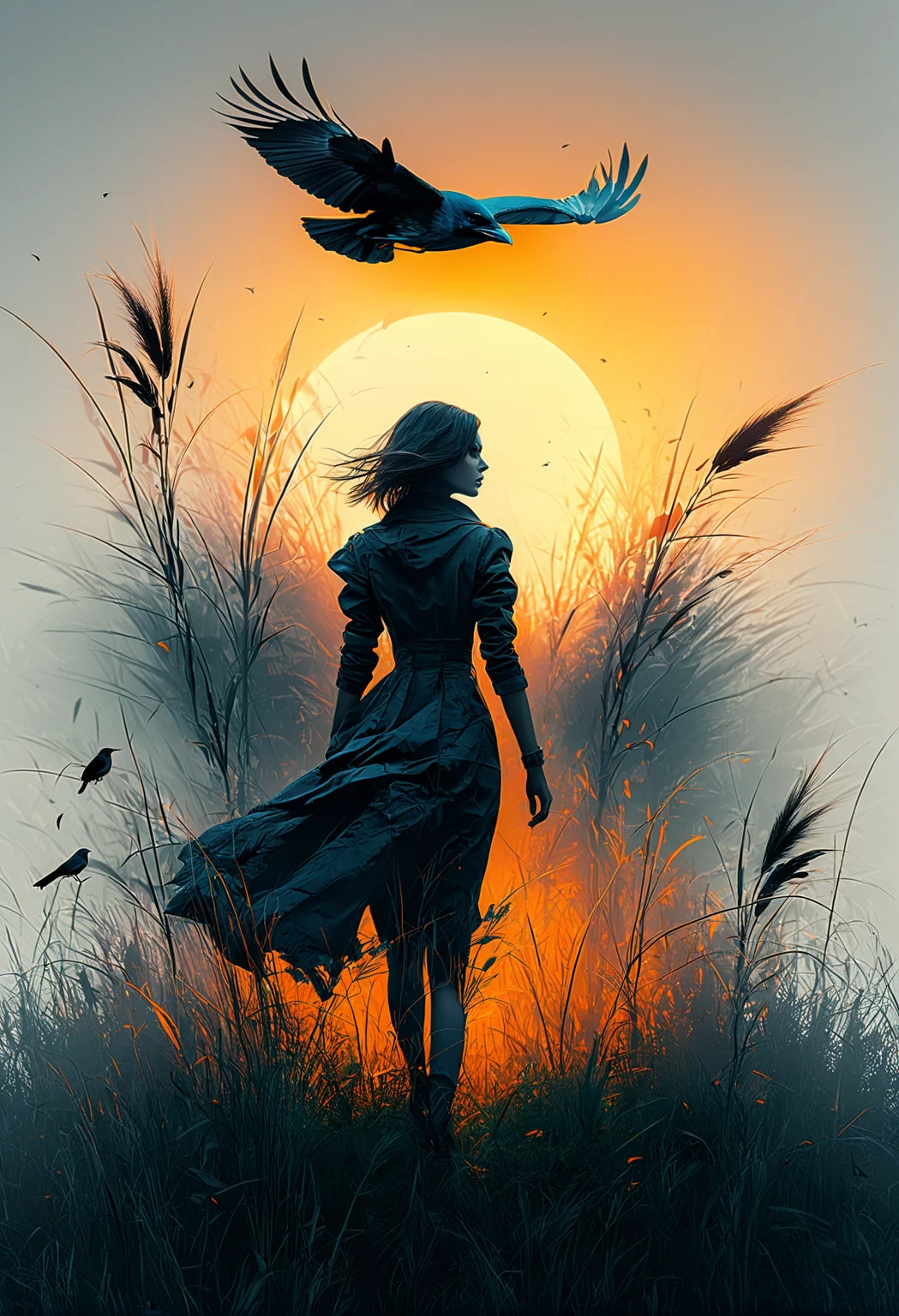 grass orange sun english meadow rooks and a woman silhouette. eerie dreamy beautiful. realistic,
Dramatic, Dynamic, Cinematic, Sharp details, Insane quality, Insane resolution, Insane details, Masterpiece, high resolution,
<lora:artfullyTREEBIRD_SDXL_V1-000003:1> <lora:artfullyNecralien_SDXL_V1:0.4> CYBR-XL