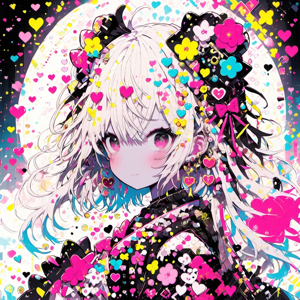 <lora:mixed_patterns_of_text_and_emoji-000015:1>1 magical girl
