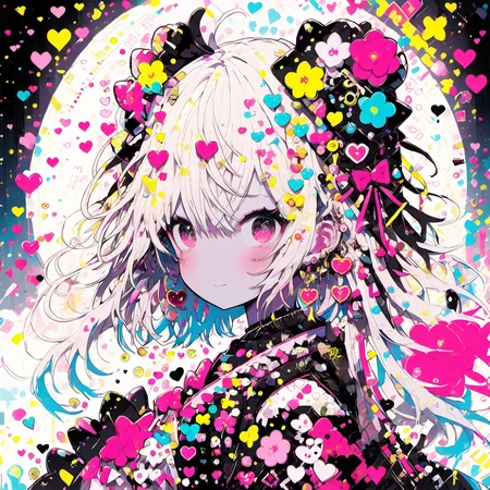 <lora:mixed_patterns_of_text_and_emoji-000015:1>1 magical girl