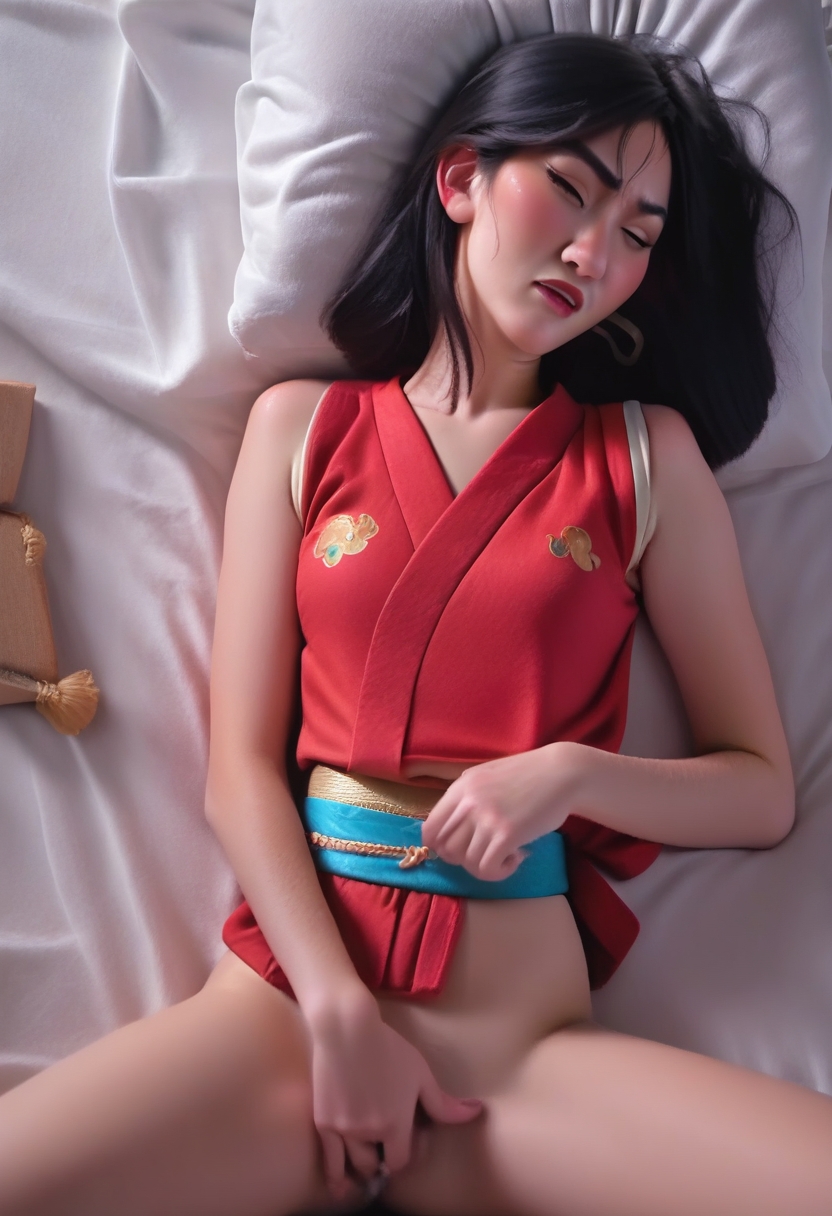 score_9, score_8_up, score_7_up, score_6, score_5, score_4, source_cartoon, realistic, <lora:princess_rc_pony_v2:0.8> Mulan princess,1girl, 5h3m4strb8, female masturbation, orgasm <lora:Liking_Masturbation-000014>:0.9>