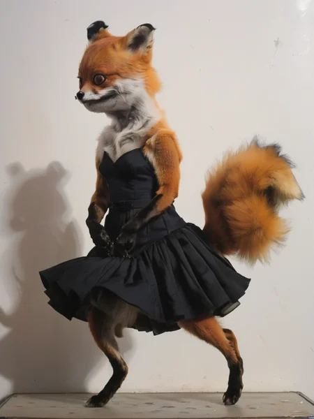oil painting, side-view silhouette of a sexy outfit stnerfx fox wearing clothes and awkward prancing on a fancy fashion show that sells designer junk that makes poor people think they look rich, cinematic, dramatic shadows, captivating, perfect composition, silhouette, <lora:- SDXL - stnerfx _Stoner_Fox_V3.0:.9>