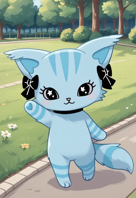 score_9, score_8_up, score_7_up, score_6_up, score_5_up, BREAK
chelsea, furry, chibi, feral, hair bow, cat, colored sclera, park, dynamic pose, smile, happy,