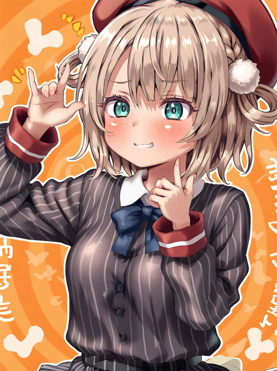 detailed background, shiny skin, rating safe,
<lora:atahuta.pony:1.0>,
atahuta, shigure, 
clothed girl, upper body,