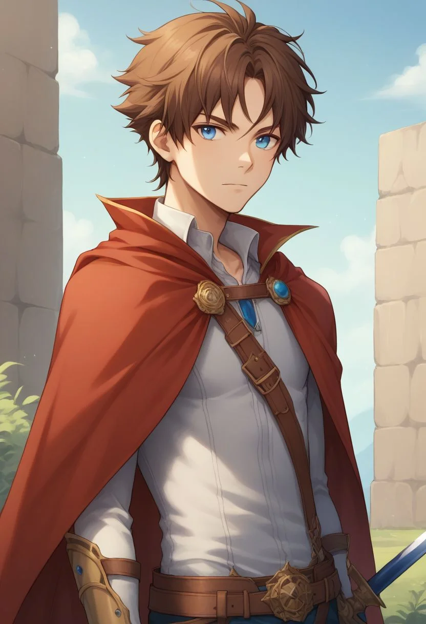 score_9, score_8_up, source_anime, highly detailed, 1boy, solo, skinny,
bartz, 1boy, weapon, sword, male focus, brown hair, short hair, solo, blue eyes, cape, red cape,
outdoor, upper body,