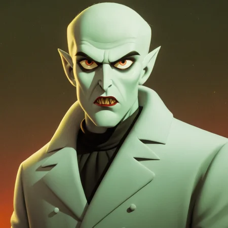 anime artwork of <lora:Nosferatu:0.5>
an animated pale skin Nosferatu character in Batman The Animated Series Style <lora:Batman The Animated Series Style:1>, anime style, key visual, vibrant, studio anime, highly detailed