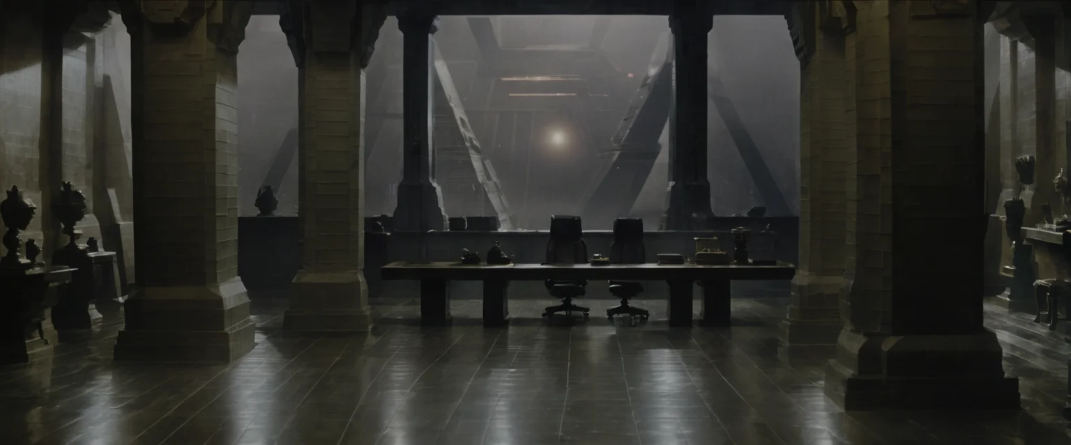 <lora:bldr-000007:0.8>bldr, a hallway with a table and chairs in it
blade runner, retrofuturism