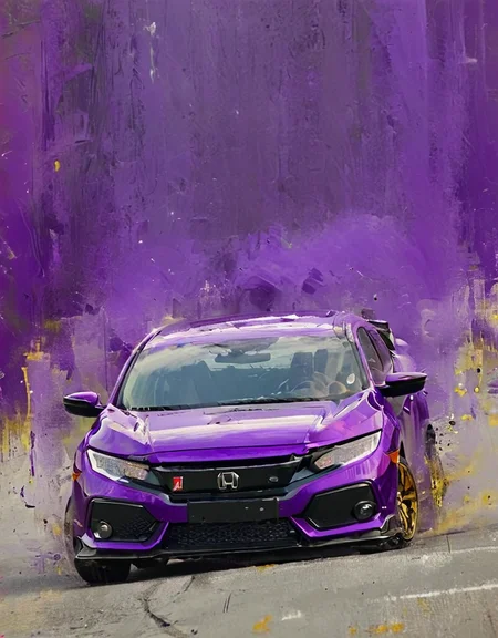 bold brushstrokes. (Honda civic race driving:2) <lora:EpiCPainting:1.1>