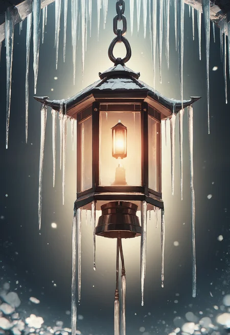 embedding:lazyup7, source_anime, 1c3_w1n73r, close-up, lantern made of ice, icicles no humans <lora:Varos_-_Ice_Style:0.8> <lora:Challenge_Winnifier_2025-05:0>