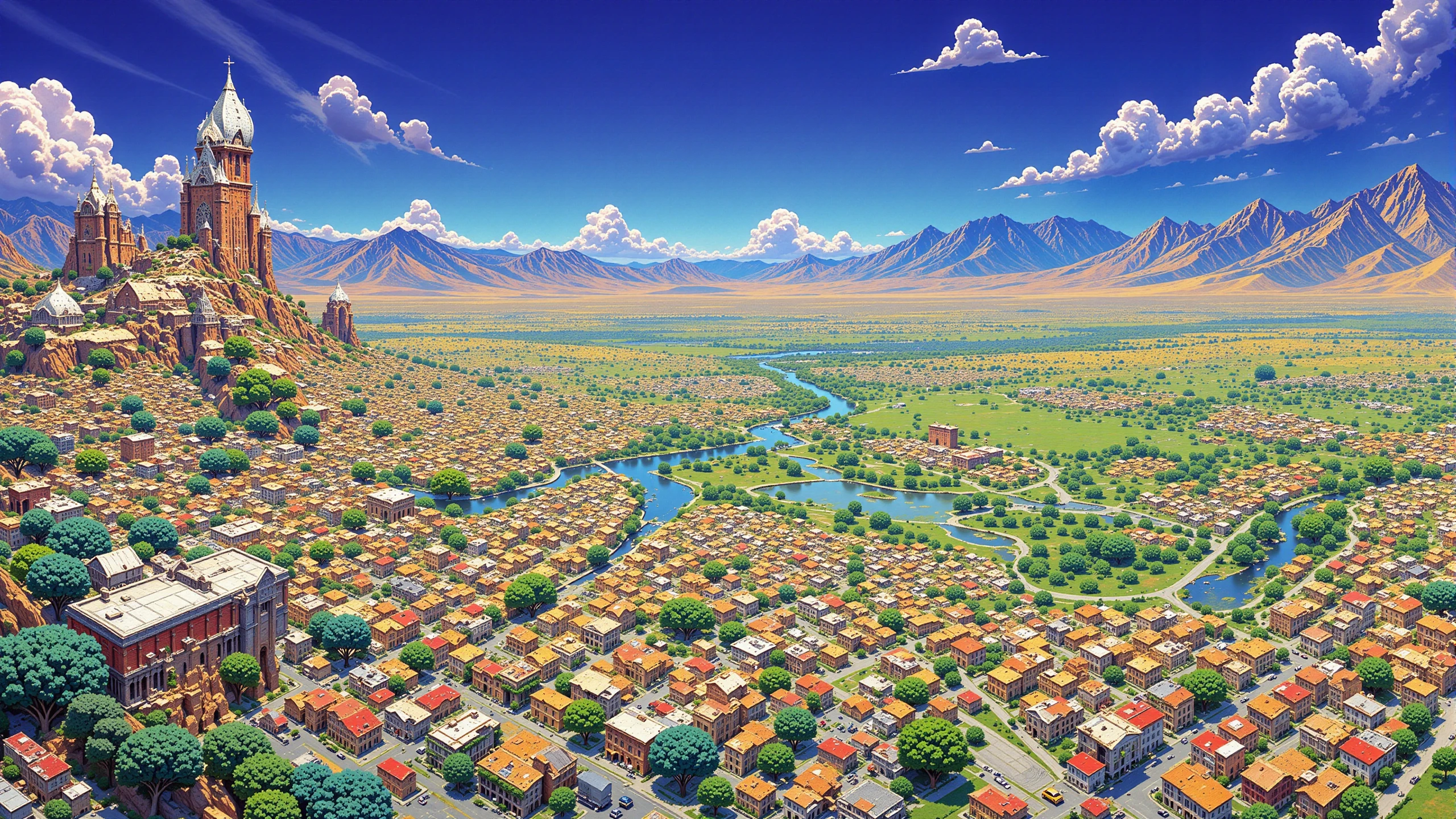 city of angels beautiful  landscape, noon, woman, very intricate, very detailed, sharp, bright, colorful, <lora:Hand v2:0.5> <lora:Anti-Blur:1><lora:Insane Detail Slider:0.25>  <lora:flux.1_lora_flyway_Epic-detail_v2:0.3> <lora:fluxenhancer:0.25> <lora:Saturday_Morning_Cartoon_Style_FLUX:1> Cartoon Style