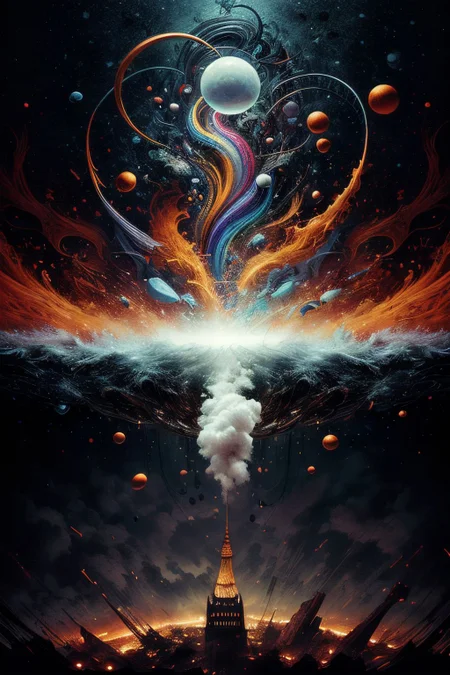 (colorful:1.3), vector art, five color palette, female, background nebulous, entropic, (gravity:1.1), futuristic, portrait, long wet hair, human thoughts, elegant fantasy, intricate, crisp quality, hdr, ultra-detailed, Wet inks line art, dreamy female portrait on black canvas, perfect fractal illustration (style of Vassily Kandinsky), , colorful, masterpiece, expert, insanely detailed, 4k resolution,high quality, best quality, vivid, detailed background,  ethereal, floating into the abyssal heights, dreaming, cosmic light, very sharp focus, Hyper detailed, Hyper realistic, spiritual, surreal, atmospheric, High resolution, High contrast, dark angle, 8k, HDR, <lora:marionevado_v1:1.1> marionevado_v1, <lora:michaelcheval_v1:0.25> michaelcheval_v1( flat color:1.2), film grain, 
, <lora:Brightness Adjustment_B_1.1:0.25> <lora:epi_noiseoffset2:0.0> <lora:add_sharpness:0.25> <lora:DETAIL_SLIDER_BY_STABLE_YOGI:0.4> <lora:ShinyOiledSkin_v20-LyCORIS:0.05> , <lora:difConsistency_detail:0.4> 
 <lora:gpts4 lite dreamwave_278580:0.15>