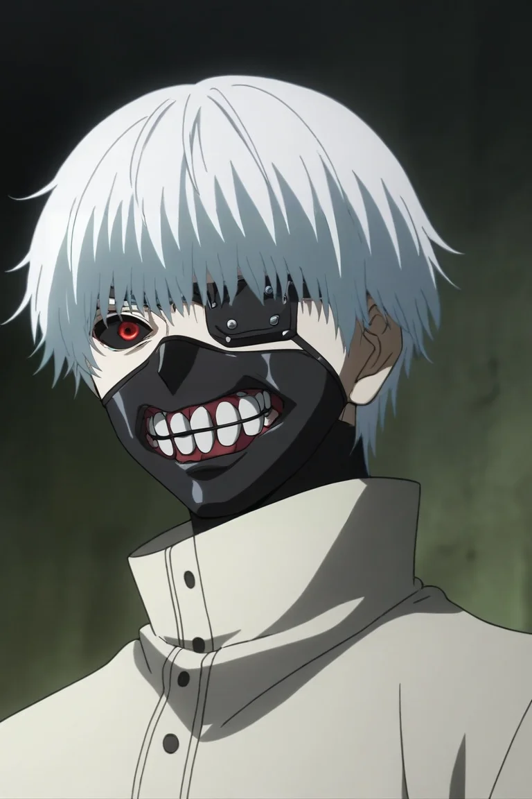 score_9, score_8_up, score_7_up, source_anime, rating_safe, , anime screencap, anime coloring, official style, , upper body, depth of field, 1boy, solo, male focus, <lora:ken_kaneki_pony:0.84>, ken_kaneki, white hair, short hair, bangs, eyepatch, colored sclera, black sclera, red eyes, eyepatch, mask, mouth mask, teeth, kagune \(tokyo ghoul\), , steampunk, , <lora:sdxl_lightning_8step_lora:1>