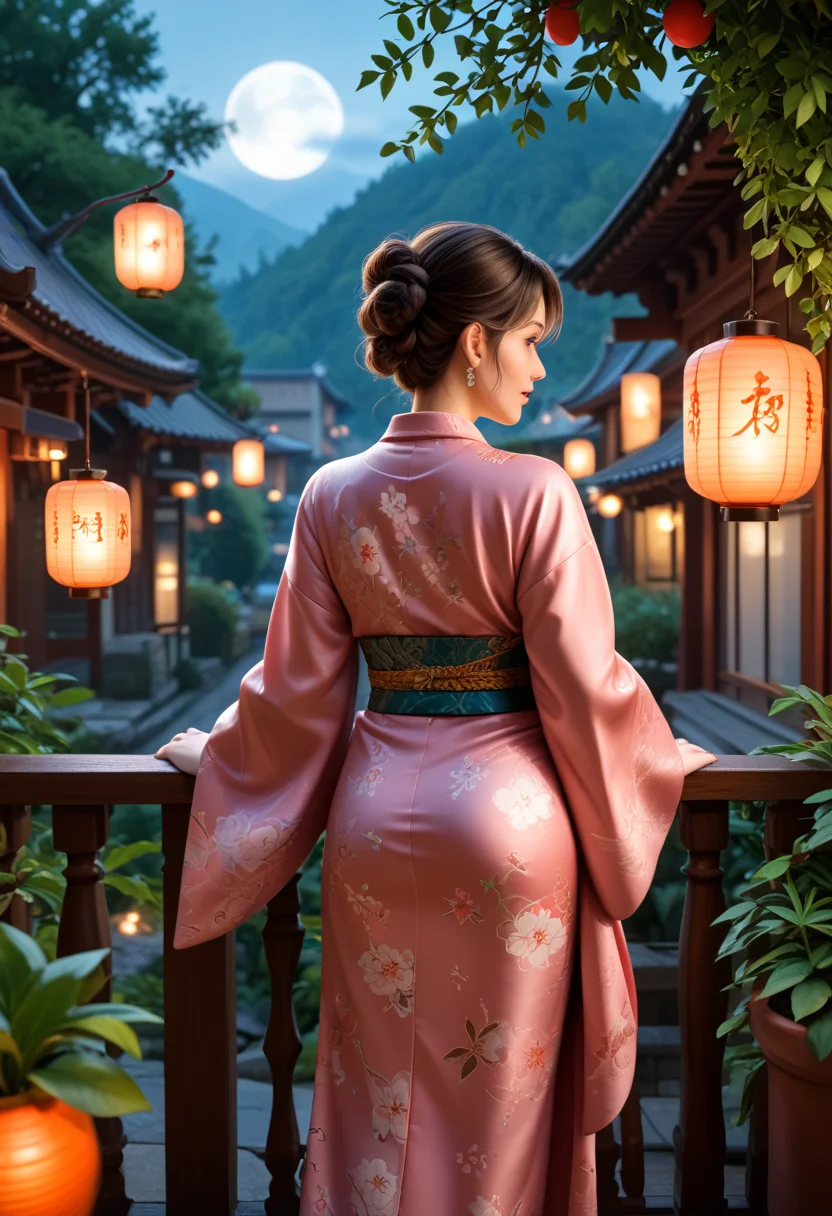 score 9, score 8 up, score 7 up,
a vibrant dream of a beautiful girl wearing a gucci kimono from behind on a hotel balcony looking out over a dreamy street in jiufen taiwan, lush plants, glowing paper lanterns, high fashion, magic details, by moebius, edward hopper, james gilleard, and james jean, hd, 8 k, trending on artstation, uhd,, <lora:sdxl_lightning_8step_lora:1>, <lora:add_detail:0.5>