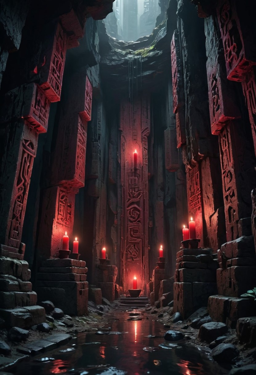 *Channel_42*
*Underground* *Cave* *Ephemeral* *Foreboding* *Forbidden* *Hidden* *Runic* *Carvings* *Cyberpunk* *Crimson_Candles*