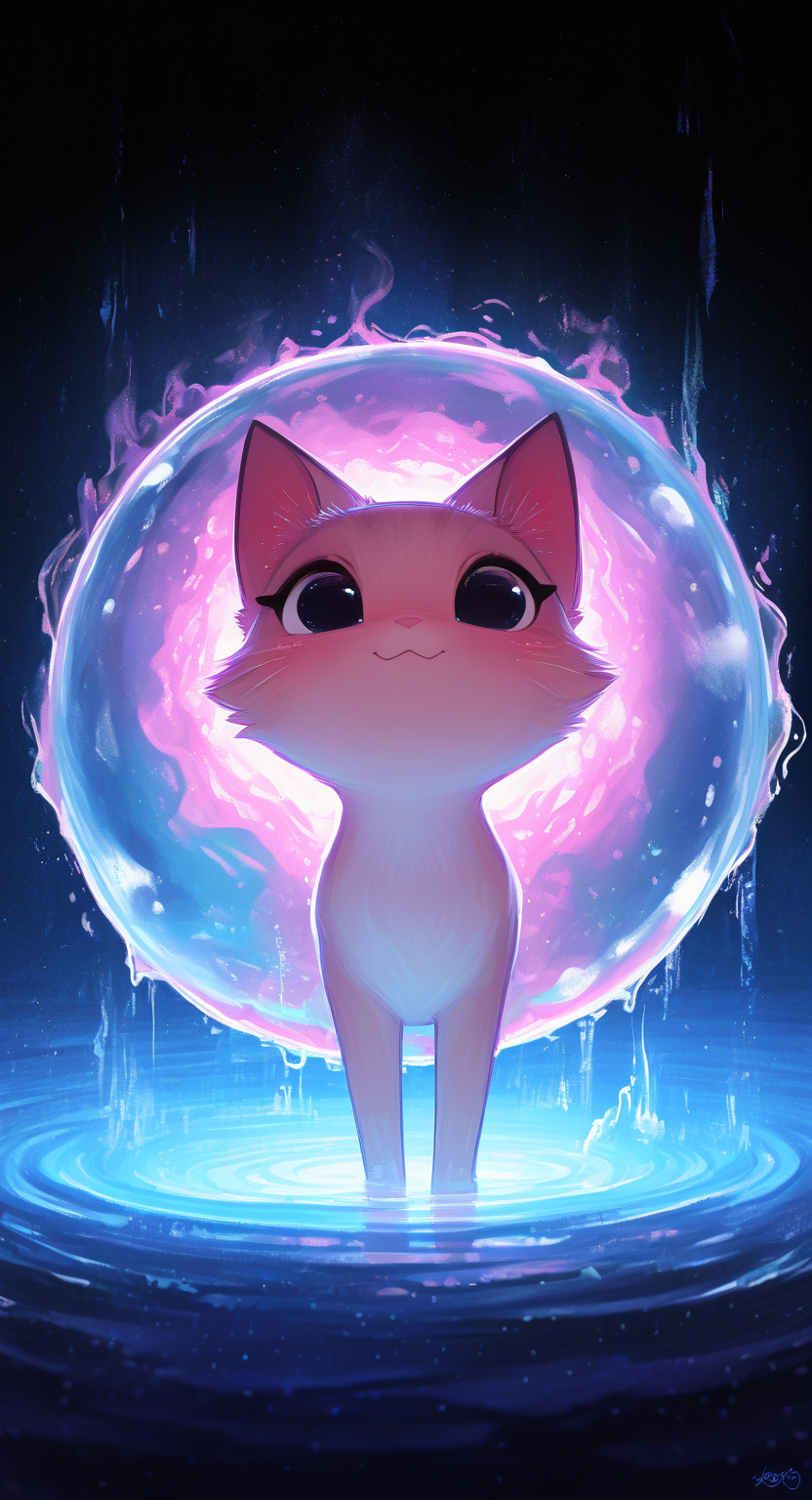 masterpiece, best quality, good quality, very aesthetic, absurdres, newest, Bubble World,
a cute cat,
Stick head out and look around, Bubble magic space wormhole, <lora:ponyv5_noobV065S_1_adamW-000013:0.7> <lora:USNR_STYLE_XL_lokr:0.45> <lora:GBF_Illustrious:0.4> <lora:748cmSDXL:0.8>