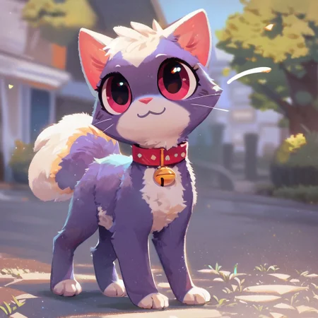 score_9, score_8_up, score_7_up, pikaole no humans animal focus, (cat:1.05), fur, collar, full body solo blurry background, cute rating_safe source_furry, <lora:Pikaole_pXL_E2:1>