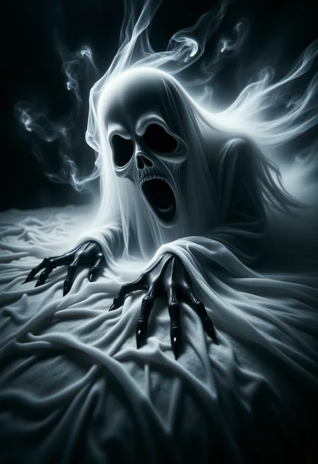 GhostlyStyle, a monster under a bed, claw reaching out
