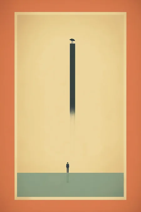 <lora:Olly Moss Style:1>Olly Moss Style - motivational poster without any words, retro simplistic and minimalistic style