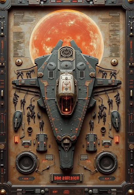yfg-aarchy hanging symmetrical wall art of a diagram of zombies running screaming with a giant billboard in the background rwads "WHOA!"