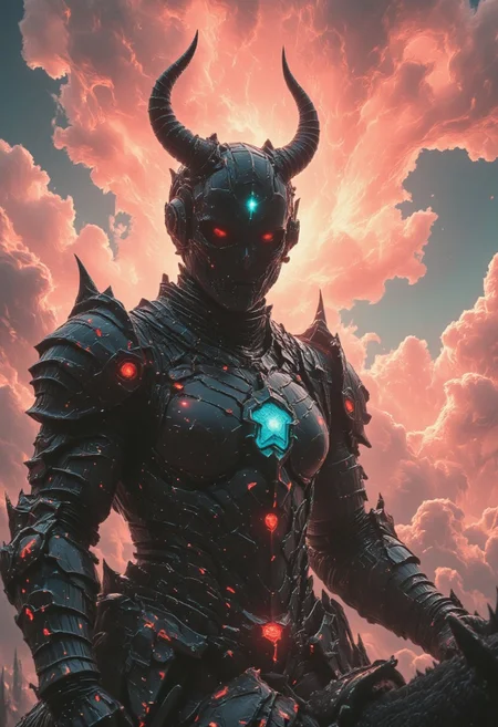 Extreme horned helmet closeup in nistyle, Bright Monochrome Manga Sketch, glowing heavenly cloudscape, extreme Closeup, a translucent evil riding Knight with a armor of prismatic glass infront the sky. luminous radiate divine confidence. Ethereal pastel highlights of black, turquoise, and red shimmer against the white canvas of the sky, the backdrop filled with blinding rays of sunlight piercing through luminous clouds, evoking a hyperdetailed cinematic vision of erotic divinity.