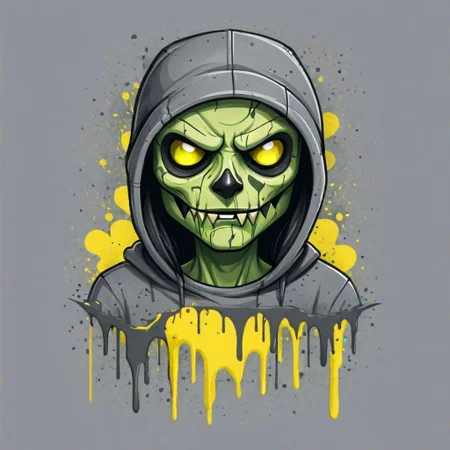 Creeper with gray and yellow palette , t-shirt design