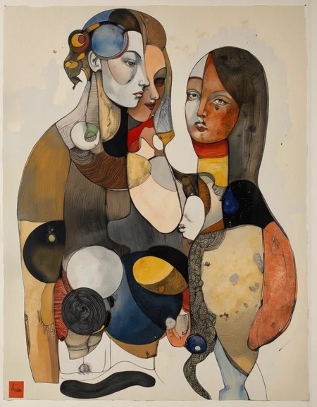 abstract modern concept art depicting Farnese, by Paul Klee.