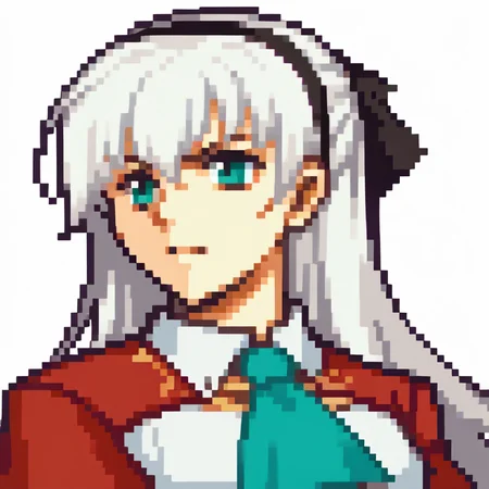 score_9, score_8_up, score_7_up, source_anime BREAK 1girl, solo,
<lora:zs_FEGBAPortraitsXL:1> fegbaportraits, portrait, white background, 
 <lora:elie-pdxl-nvwls-v1:1> zeroElie, white hair, black hairband, hair ribbon, long hair, ascot, uniform, red sleeves,