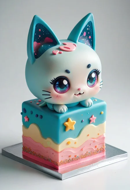 score_9, score_8_up, score_7_up, M1CR0CUB3D cute cake alien world, (super cute!), cute chibi cat