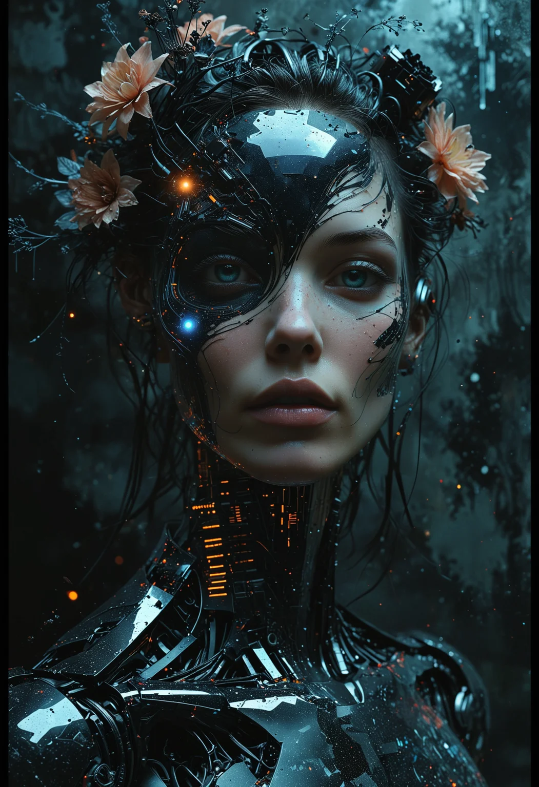 closeup,(((sticker art))),(((naturally interacting with the environment:1.5))),(((seamless:1.5))),((strong environmental light)),((hard shadows)),(((soft dark black color palette:3))),(merge realms of the (toxic punk:1.5) and the (dark horror:2) in a tapestry of dualities),enigmatic beings with ethereal silhouettes,(digital dreamscape:1.5).(Illuminate:1.5) the scene with the pulse of a celestial bloom,(casting hues that bridge both cosmic and (cybernetic realms:2)).(Blend brushstrokes harmoniously),fusing elements of traditional artistry with (glitched fragments:1.5) of a pixelated mosaic.Embrace asymmetry,where the (organic:1.5) and the synthetic collide in a dynamic composition.(Infuse a shifting timeless vibrant palette).(((Integrate augmented reality surprises)), fusion of art styles,(transcend boundaries:2) and conjure a visual symphony that harmonizes the present elements.(((stylized:3))),(((highest resolution:3))), <lora:add-detail-xl:1> <lora:MJ52:0.5>