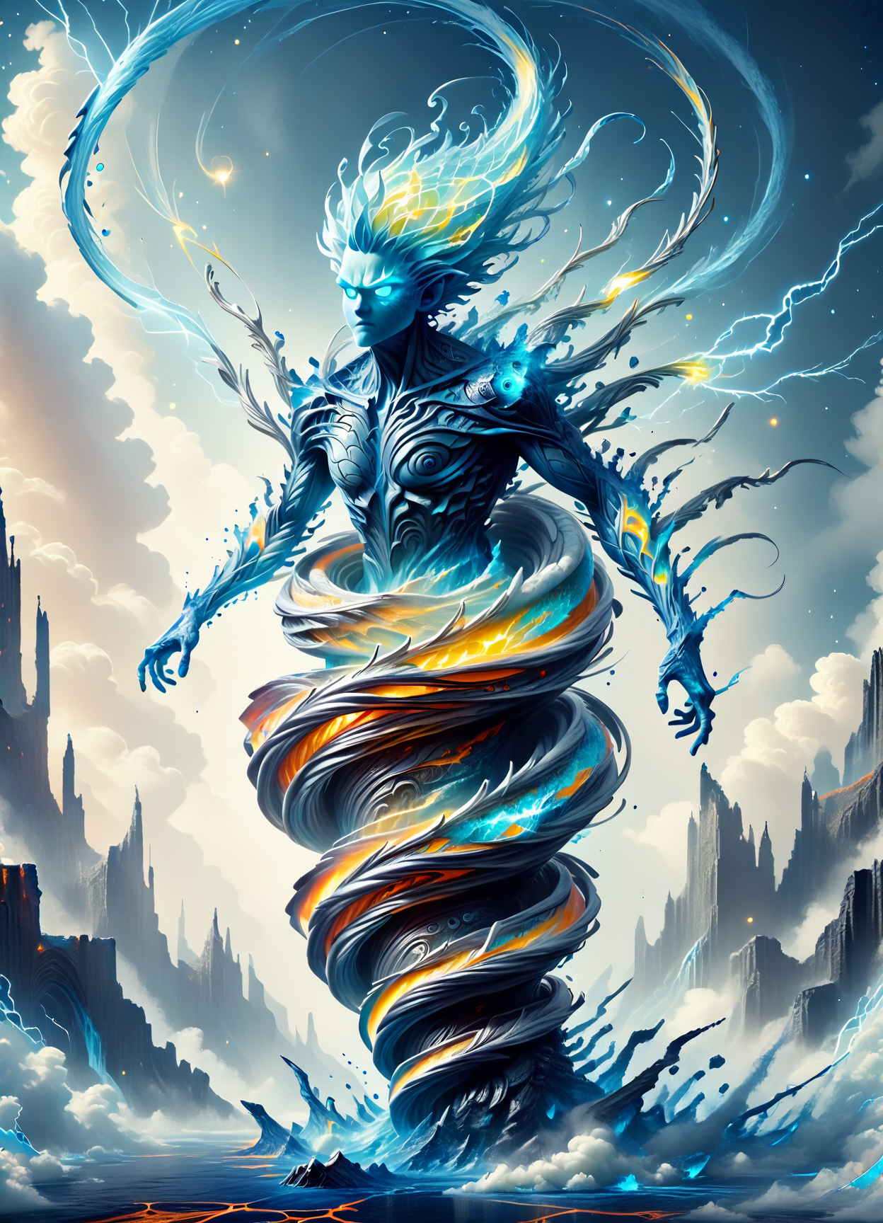 DonM3l3m3nt4lXL,  score_9, score_8_up, score_7_up, score_6_up, chitinous windy siren japanese coiled Serpent,  armor skin, icey
 , indanthrone blue lava electricity, rating_safe <lora:DonM3l3m3nt4lXL-pony:0.8>