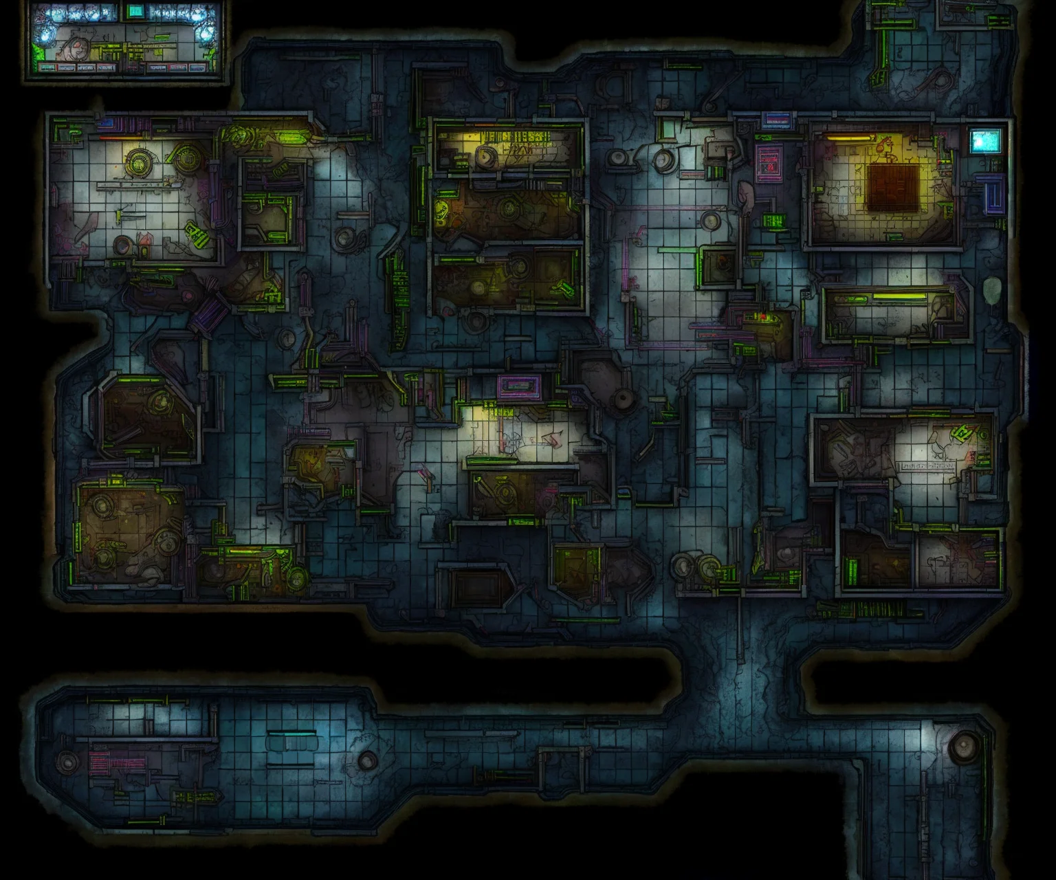 battlemap cyberpunk laboratory