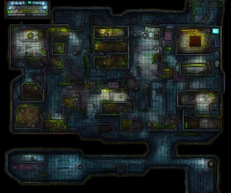 battlemap cyberpunk laboratory