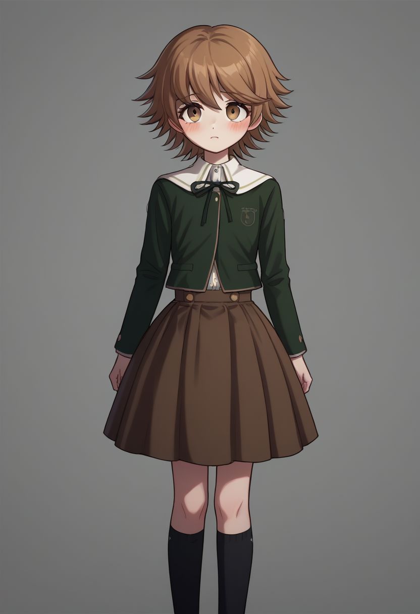 score_9, score_8_up, source_anime, highly detailed, 1boy, solo,
chihiro, skirt, 1boy, solo, male focus, brown hair, socks, bangs, brown skirt, brown eyes,
kneehighs, jacket, shirt, blush, black socks, long sleeves, crossdressing,
indoor,