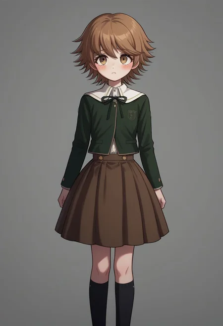 score_9, score_8_up, source_anime, highly detailed, 1boy, solo,
chihiro, skirt, 1boy, solo, male focus, brown hair, socks, bangs, brown skirt, brown eyes,
kneehighs, jacket, shirt, blush, black socks, long sleeves, crossdressing,
indoor,