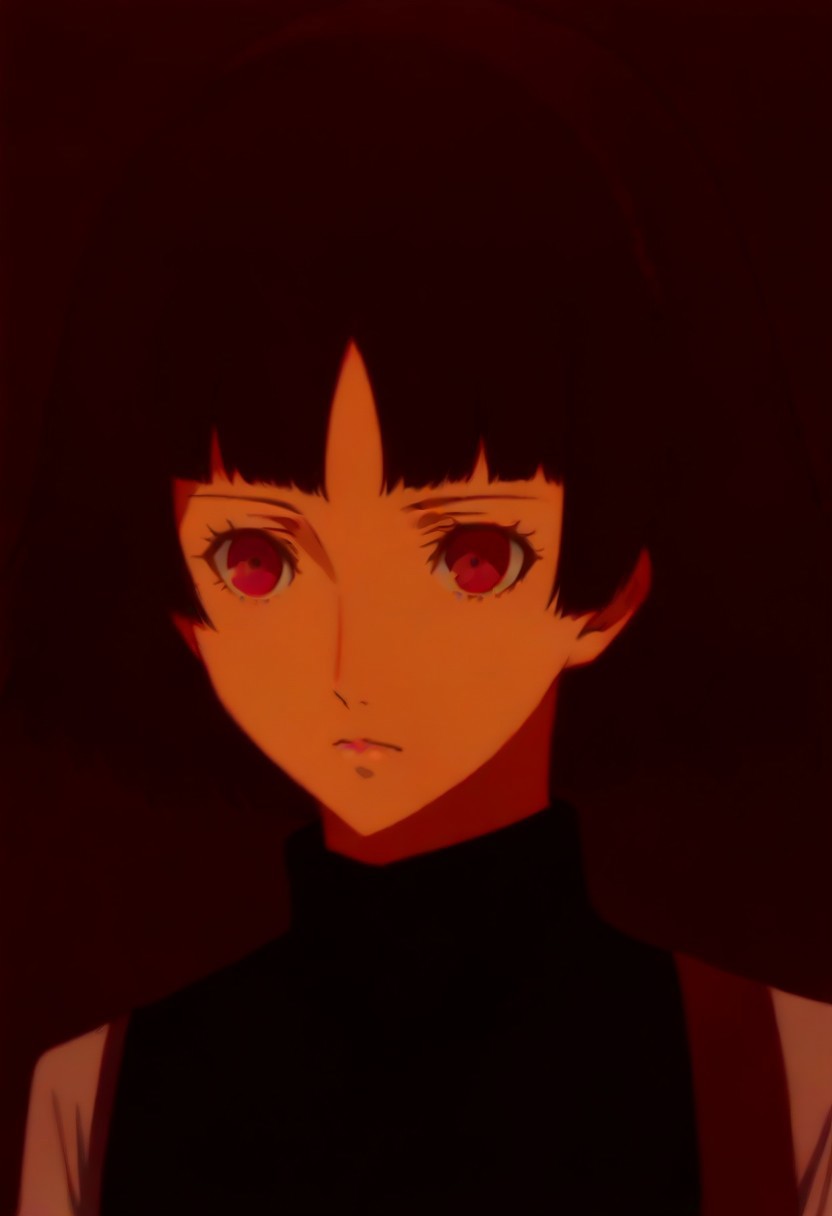 (source_anime), 1 girl, solo, nsfw, aged up, defMako, p5makoto, niijima makoto, short hair, bangs, brown hair, long sleeves, uniform, pantyhose, pleated skirt, turtleneck, plaid skirt,crown braid,uniform, black vest,