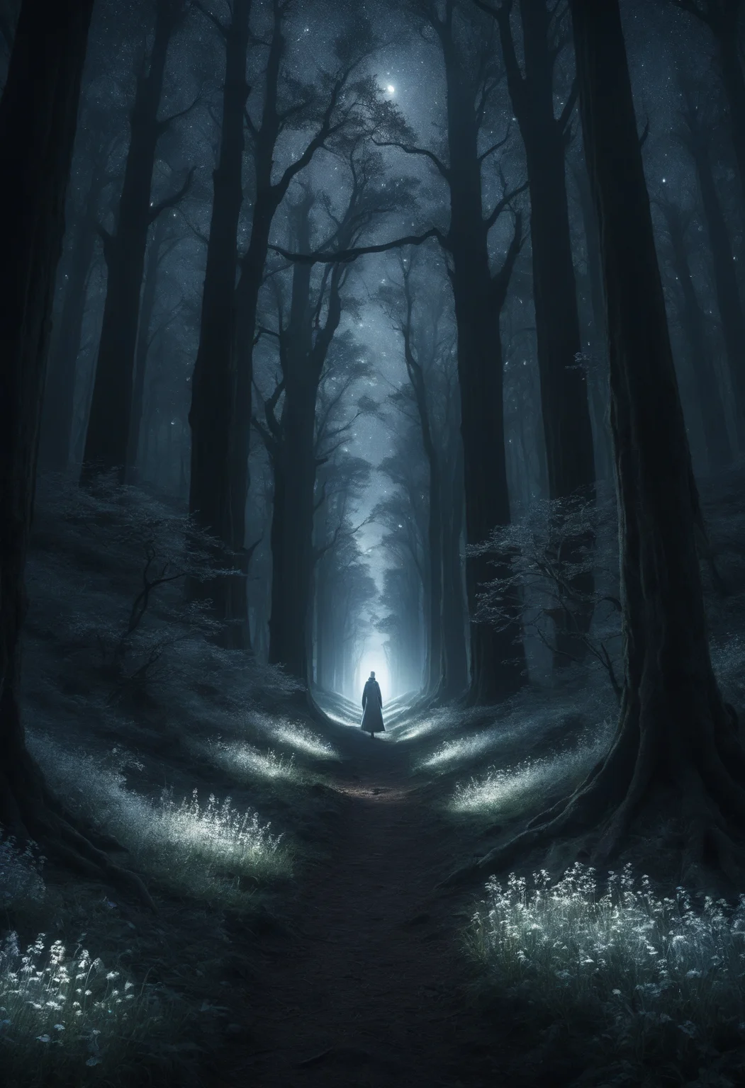 DonMN1gh7XL night,moonlit,  female bandrils, warlock, meadows, gallery, abstract landscape, teslapunk, artificial, environment mapping, id tech engine, minimalist, glazing, pointillist,   masterful, uhd, experimental, isocolon #fast autofocus, f/22, shutter speed 1/2 sec, iso6400, white balance daylight, exposure compensation    "-1.0 ev", manual shooting mode, framing, focus mode single, center-weighted metering"  <lora:myLora\DonMN1gh7XL-000006:1.0>,