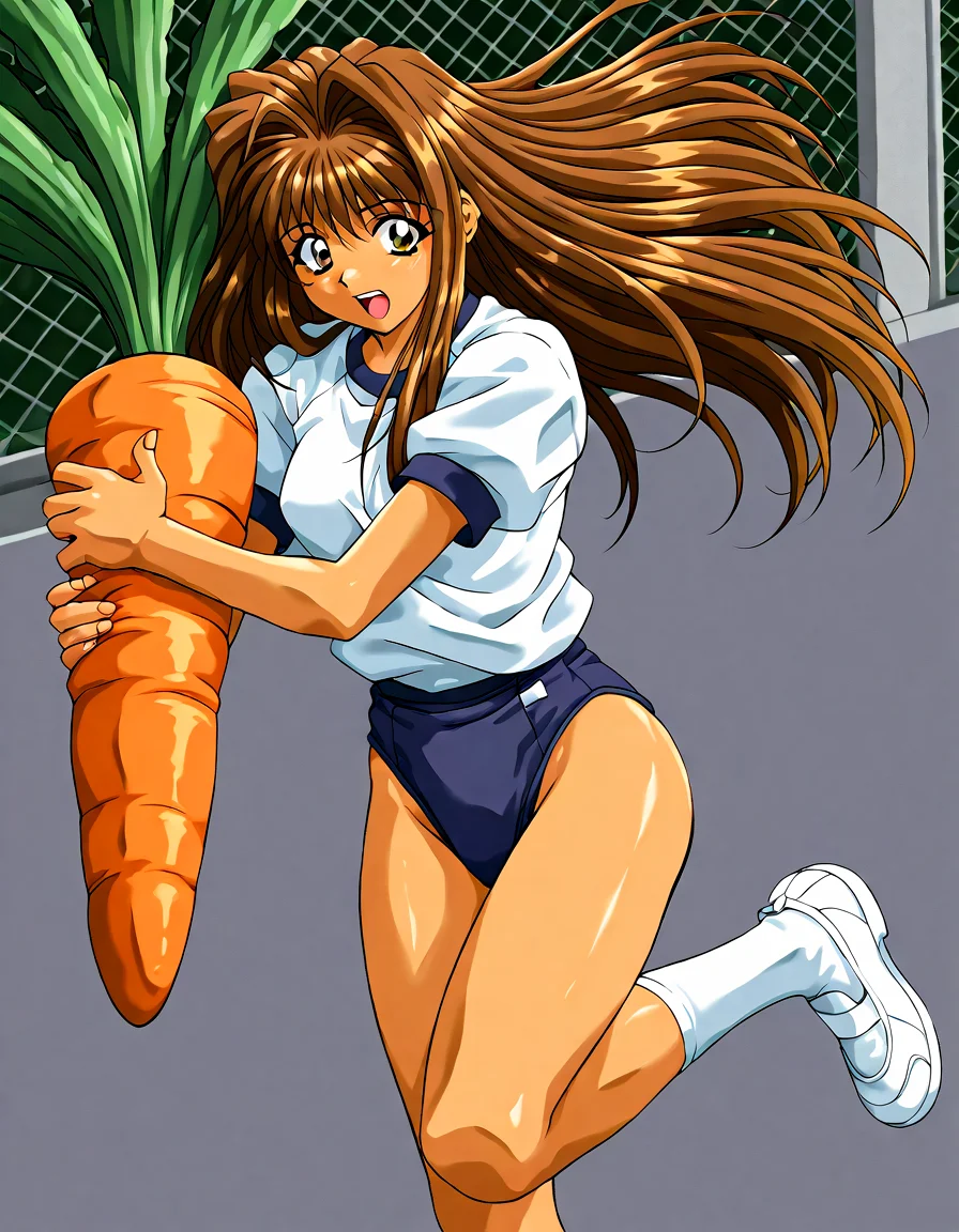 <lora:Private_Garden_Illustrious-000010:1>pgstyle
1girl, dynamic pose, exciting, holding carrot, huge carrot