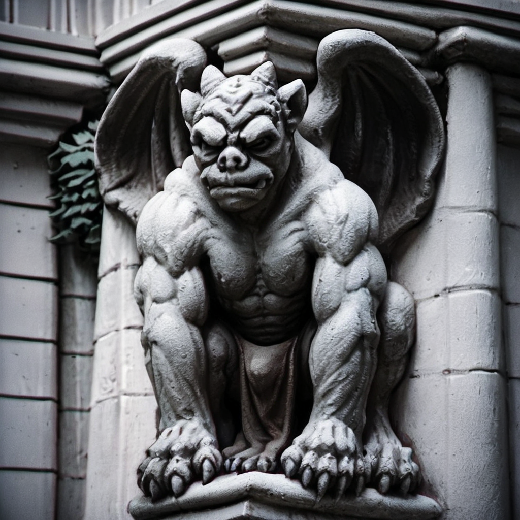 score_9, score_8_up, score_7_up, score_6_up, score_5_up, score_4_up, source_anime,  Gargoyles, creature, monochrome, standing, muscular, loin cloth