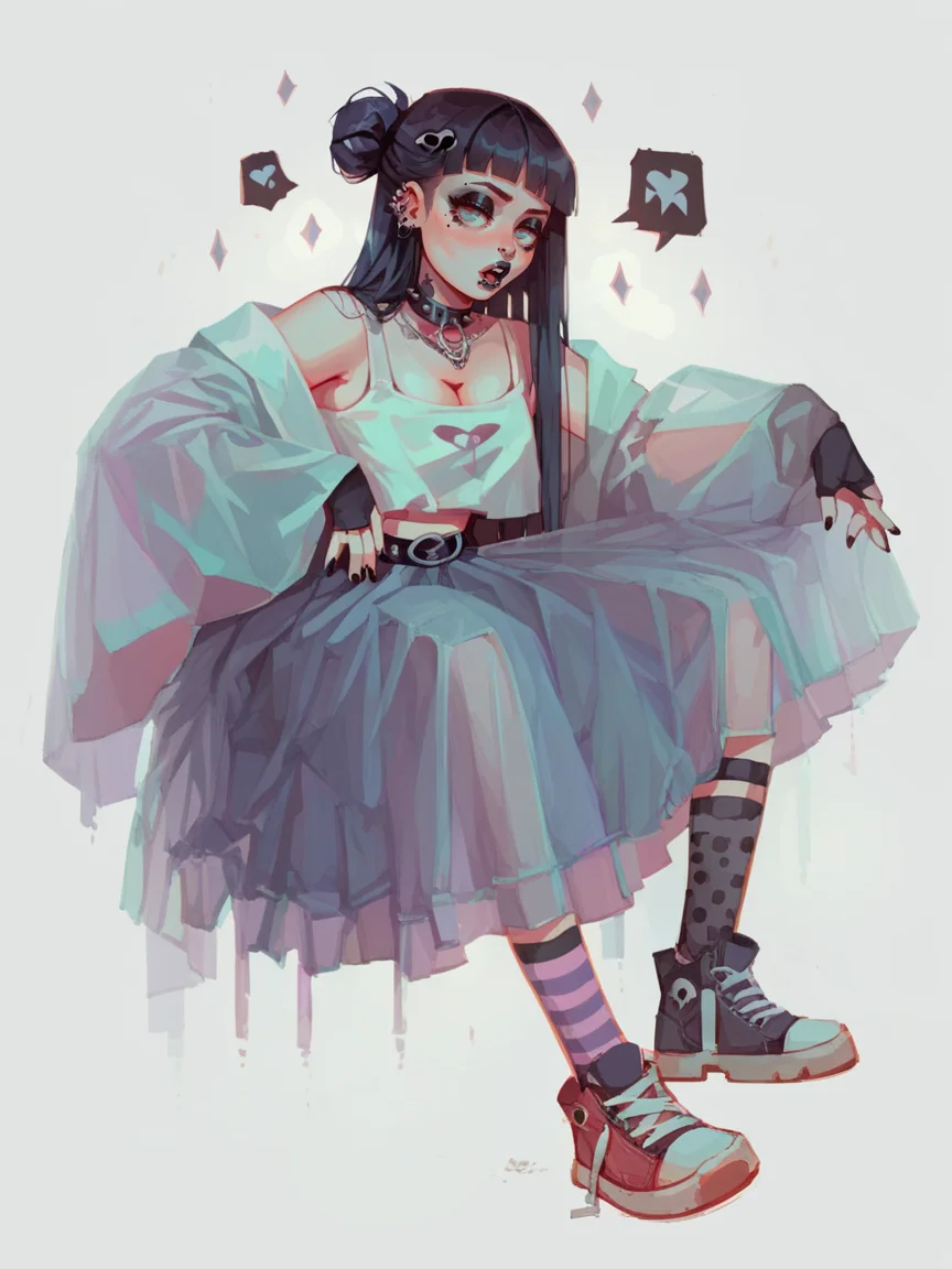 score_9, score_8_up, score_7_up, score_6_up, <lora:h3l3nXLP:1> h3l3n, 1girl, goth
