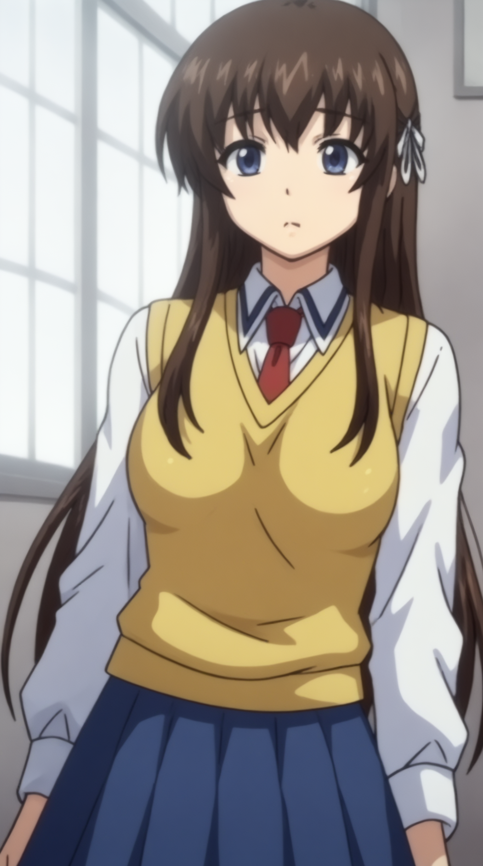 score_9, score_8_up, score_7_up, best background, detailed background, 4k, upscale, anime_source,  Fujishima Takano, solo, skirt, school uniform, necktie, sweater vest  <lora:JN_Fujishima_Takano_Pony:0.8>