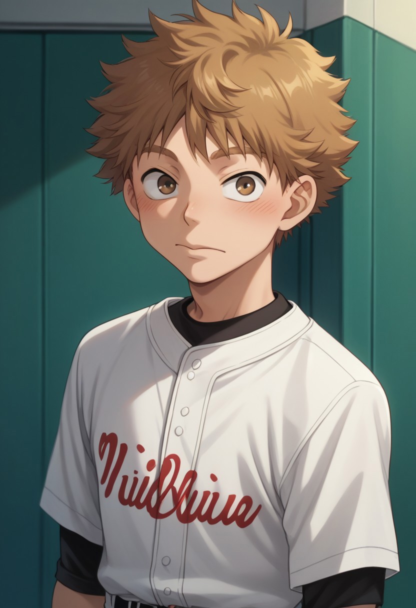 score_9, score_8_up, score_7_up, source_anime, highly detailed, 
mihashi, 1boy, male focus, baseball uniform, solo, sportswear, white pants, looking at viewer, short hair, blush, pants, brown hair,
standing, brown eyes, shirt, upper body,