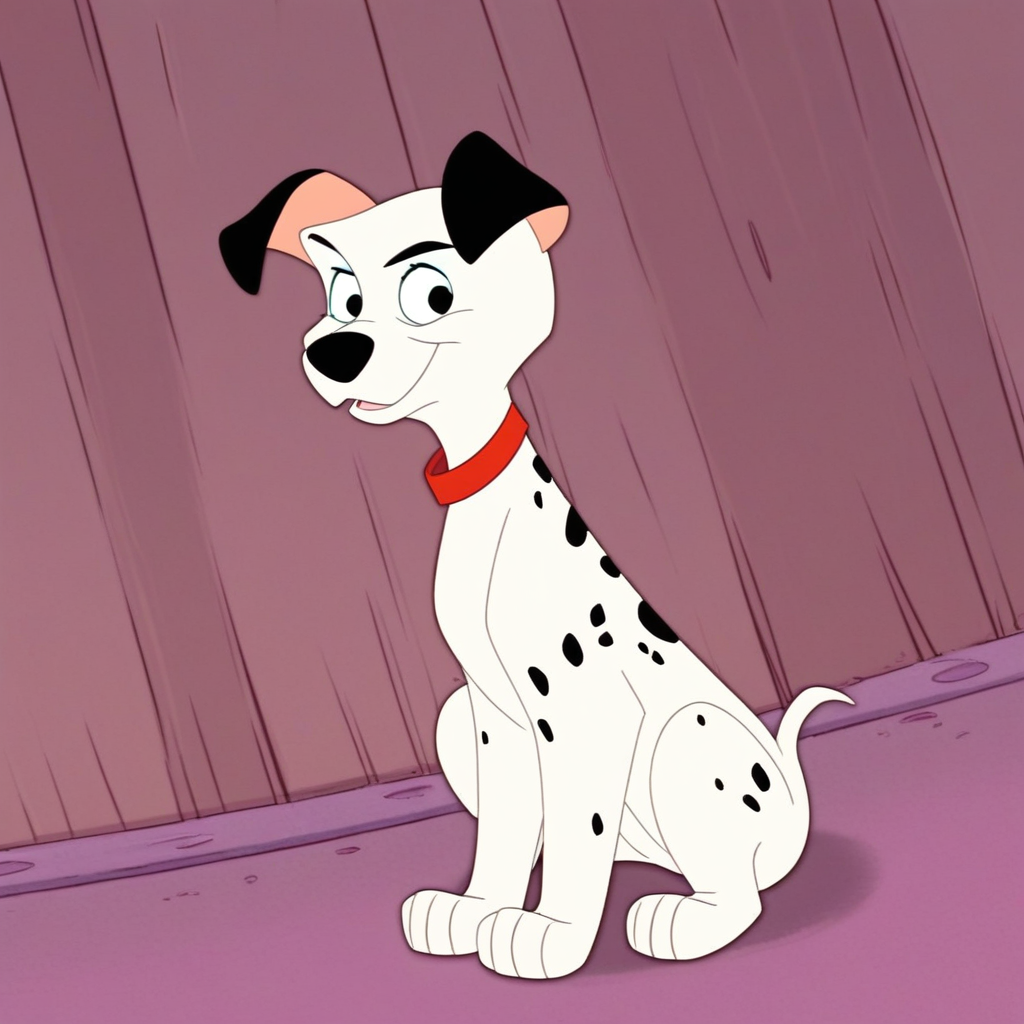 score_9, solo, lucky, collar, dalmatian puppy, sitting